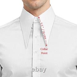 Chemise de mariage blanche pour homme, col à pointes longues et très longues extra-longues<br/>	 