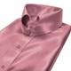 Chemise De Mariage En Satin Rose Poudr&eacute; Pour Homme, Style Tom Ford, Col &agrave; Patte En Forme De C&oelig;ur