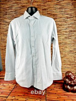 Chemise en coton à manches longues à carreaux gris pour homme Tom Ford, taille L, prix de détail suggéré de 795 $