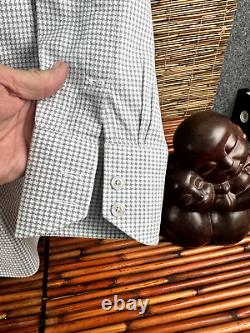 Chemise en coton à manches longues à carreaux gris pour homme Tom Ford, taille L, prix de détail suggéré de 795 $