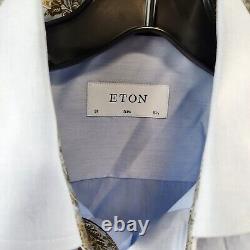 Chemise en twill à détails contrastants Eton Paisley Signature pour homme 39/15,5 Bleu clair