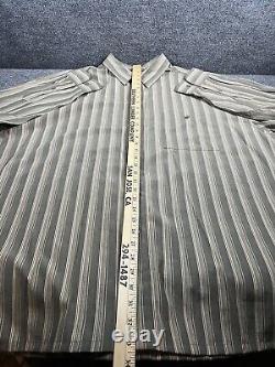 Chemise habillée à boutons Pierre Cardin à rayures marron avec poche, manches longues en taille 2XL