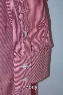 Chemise habillée à rayures rouges et blanches en popeline, coupe basique, taille XXL, pour homme Brunello Cucinelli