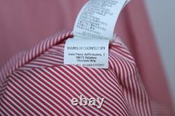 Chemise habillée à rayures rouges et blanches en popeline, coupe basique, taille XXL, pour homme Brunello Cucinelli