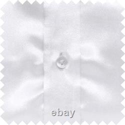 Chemise pour homme à col long pointu en satin de soie blanc, style vintage années 70, à la Goodfellas