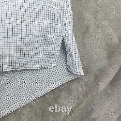 Chemise sur mesure Turnbull & Asser pour hommes, col de 19.5 pouces, à carreaux blancs.