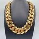 Collier Cubain Pour Homme Sur Mesure, Large De 25 Mm, Long De 26 Pouces, En Laiton Massif Fait Main