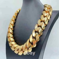 Collier cubain pour homme sur mesure, large de 25 mm, long de 26 pouces, en laiton massif fait main