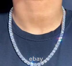 Collier de tennis pour homme en or blanc plaqué 14 carats, 10 mm, avec diamants simulés ronds de 223 ct <br/>  
