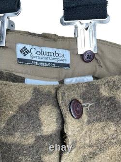 Columbia Gallatin Range Monarch Pass ensemble camouflage en mélange de laine taille XL veste taille 36 pantalon