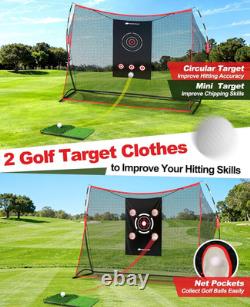 Filet de golf, filet d’entraînement de golf 10 x 7 pieds avec 2 cibles, filet de frappe robuste pour l’entraînement au driving