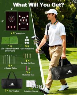 Filet de golf, filet d’entraînement de golf 10 x 7 pieds avec 2 cibles, filet de frappe robuste pour l’entraînement au driving