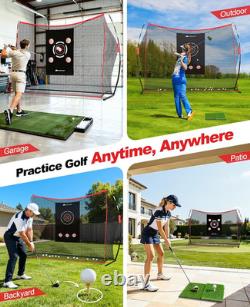 Filet de golf, filet d’entraînement de golf 10 x 7 pieds avec 2 cibles, filet de frappe robuste pour l’entraînement au driving