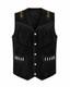 Gilet Western Pour Homme En Daim &agrave; Franges, Perles Am&eacute;rindiennes Et Boutons-pression