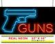 Guns Neon Signe Jantec 32 X 16 Pistol Pawn Shop Man Cave Range Acheter Vendre