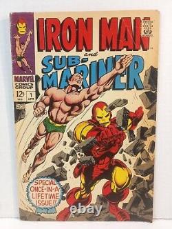 Iron Man And Sub-mariner #1 1968 Clé Bande Dessinée Vg+ Gamme Argent Âge 1er Numéro 1