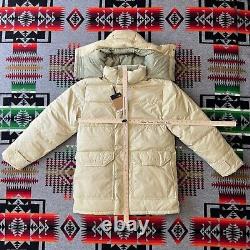 La veste Brooks Range Parka de The North Face pour hommes, taille moyenne, couleur beige gravier, neuf avec étiquette (NWT) D3