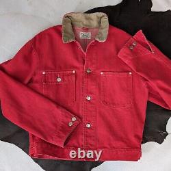 La veste en jean camionneur authentique rouge délavé L VGT Minty POLO RALPH LAUREN