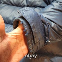 La veste parka en duvet Brooks Range de The North Face pour homme M bleue étiquette marron vintage
