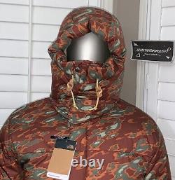 Le manteau parka en duvet The North Face pour homme 77 Brooks Range, imprimé Glacier, taille L, neuf avec étiquettes.
