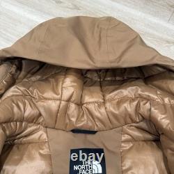 Le parka en duvet The North Face MTN Range Utility Brown pour homme, taille petite, coupe décontractée