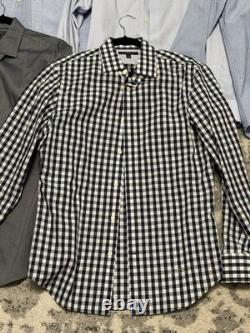 Lot de 16 chemises habillées pour homme, taille S, Banana Republic, J.Crew, Kenneth Cole, à carreaux