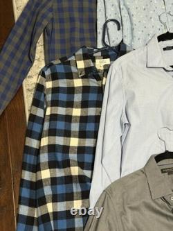 Lot de 16 chemises habillées pour homme, taille S, Banana Republic, J.Crew, Kenneth Cole, à carreaux