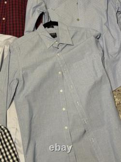 Lot de 16 chemises habillées pour homme, taille S, Banana Republic, J.Crew, Kenneth Cole, à carreaux