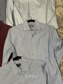 Lot de 16 chemises habillées pour homme, taille S, Banana Republic, J.Crew, Kenneth Cole, à carreaux
