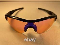 Lunettes de soleil Oakley Radar Jet Black Blue Iridium État PROCHE DU NEUF