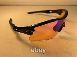 Lunettes de soleil Oakley Radar Jet Black Blue Iridium État PROCHE DU NEUF