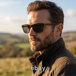 Lunettes de soleil design Range Rover RRS301 SBR pour homme, marron, rectangulaires, teintées, 56 mm