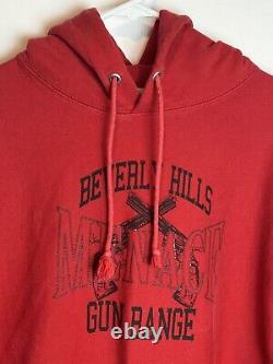 MENACE Beverly Hills Stand de tir au pistolet Sweat à capuche rouge pour homme Taille L