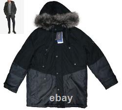Manteau de parka pour homme avec capuche amovible et garniture en fausse fourrure de Marc New York, rembourré de duvet, taille S, neuf avec étiquette, 395 $