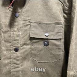 Manteau en coton ciré Roark X Wrangler Out of Range, vert Maverick, grande taille, RARE