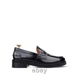 Mocassins en cuir noir pour homme faits main, gamme premium en cuir box