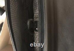 Montblanc Range Simple Gusset Briefcase Soft Black Leather Notebook Bag 105933