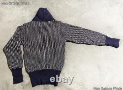 Niffi LE PULL MARIN HOMME EN MAILLE À MOTIF OISEAU DE MER, BLEU MARINE, FABRIQUÉ AU ROYAUME-UNI, S