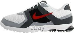 Nike Golf Air Range Wp Chaussures De Golf Blanc/rouge/grey 418541-161 Taille Homme 9.5 Nouveau