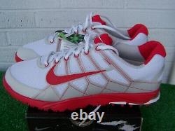 Nike Golf Air Range Wp II États-unis Taille 11 Blanc Moyen & Rouge Chaussures De Golf Spikeless Nouveau