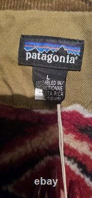 Nouveau Manteau RARE Vintage Patagonia Taille L Nouveau Gamme Aztec Sherpa Ligne Toile
