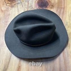 Nouveau chapeau Akubra Kiandra sur mesure style Open Range en feutre brun avec cuir tressé