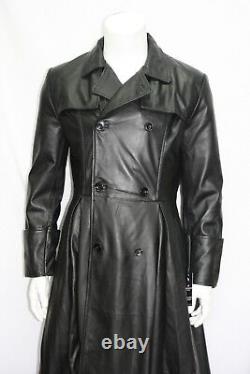 Nouveau manteau en cuir noir souple Napa style longueur intégrale pour hommes de la Mafia Morpheus