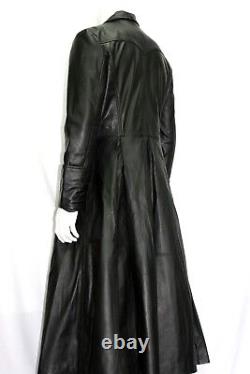 Nouveau manteau en cuir noir souple Napa style longueur intégrale pour hommes de la Mafia Morpheus