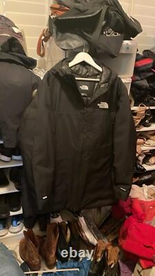 Parka en duvet NORTH FACE MOUNTAIN RANGE HYVENT 600 avec capuche ajustable/poignets, prix de détail 400 $ neuf XL