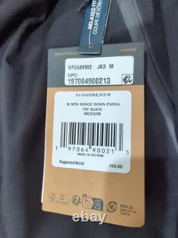 Parka en duvet pour homme The North Face Mountain Range noire taille moyenne NWT modèle 2024 400 $
