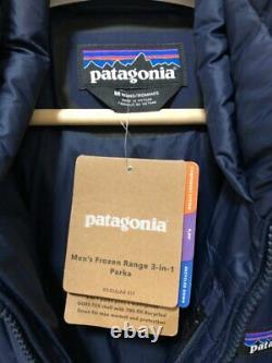 Patagonia Men’s Frozen Range 3-en-1 Parka Navy/black Medium Nouveau Avec Tags $799