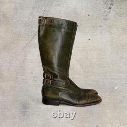 Paul Smith HOMME SEULEMENT Gamme Bottes de Cheval en Cuir Vert 39/8 FABRIQUÉES EN ITALIE