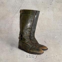 Paul Smith HOMME SEULEMENT Gamme Bottes de Cheval en Cuir Vert 39/8 FABRIQUÉES EN ITALIE