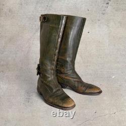 Paul Smith HOMME SEULEMENT Gamme Bottes de Cheval en Cuir Vert 39/8 FABRIQUÉES EN ITALIE